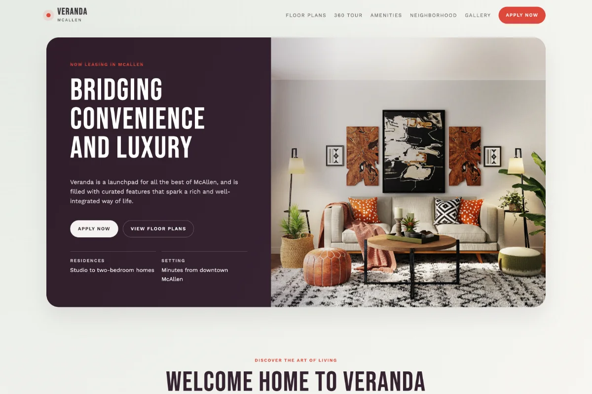 Veranda McAllen website preview
