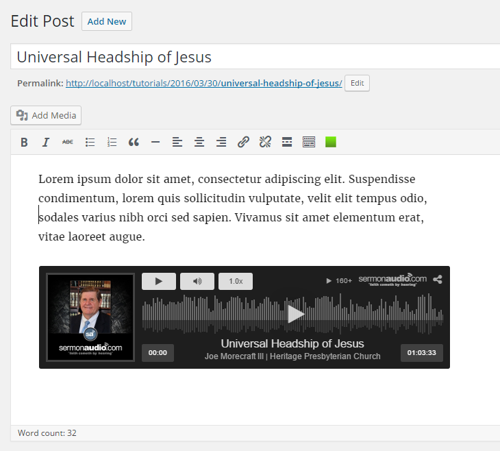 after embed SermonAudio sermons