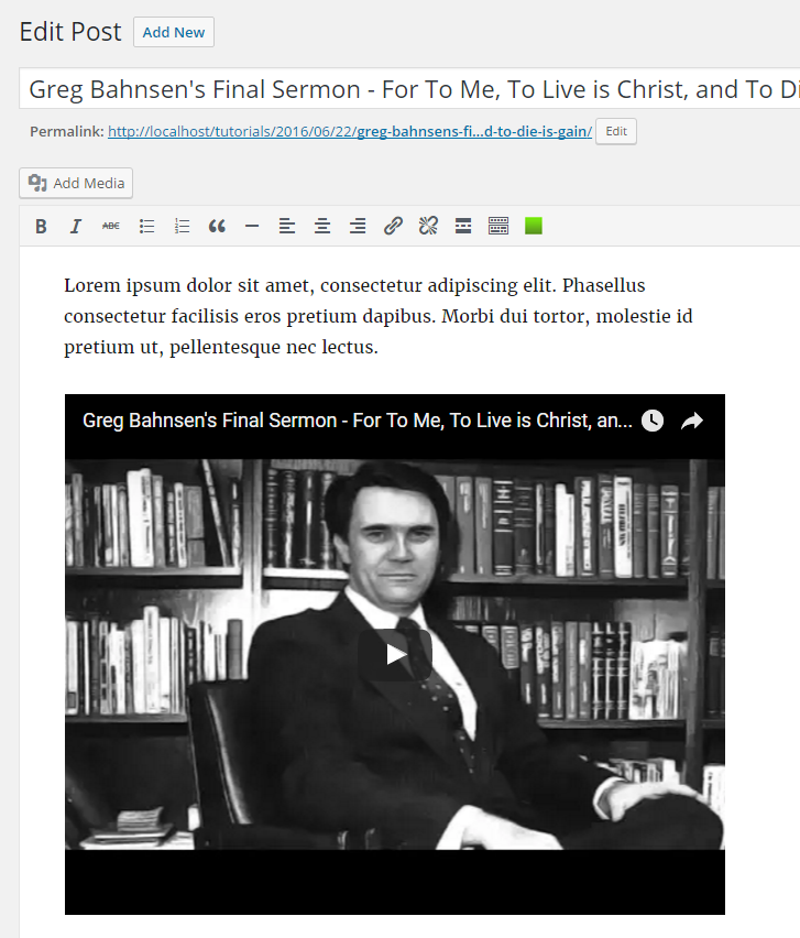 Greg Bahnsen's Final Sermon